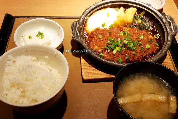 Pork Cutlet Simmered In Miso Sauce Teishoku @ Yayoiken やよい軒, Tokyo